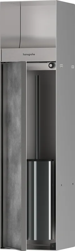 Prix Promo Niche murale porte-balai de toilette Hansgrohe XtraStoris Rock Acier inoxydable brossé